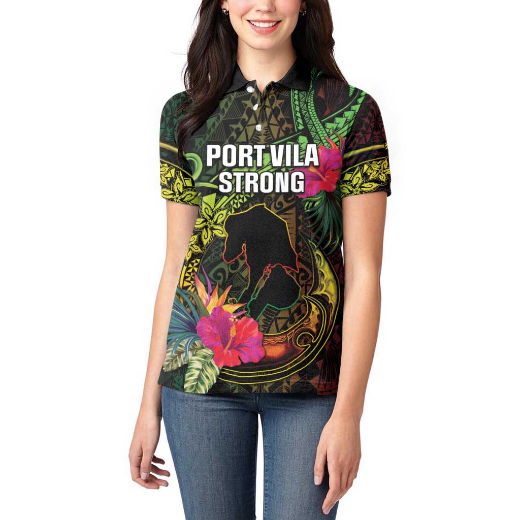 Vanuatu Women Polo Shirt Be Strong Pray For Port Vila