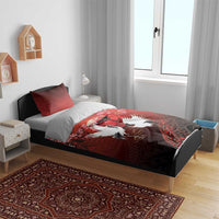 Hawaii and Japan Together Bedding Set Polynesian Art Tattoo With Cranes And Sakura LT05 - Polynesian Pride