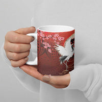 Hawaii and Japan Together Ceramic Mug Polynesian Art Tattoo With Cranes And Sakura LT05 - Polynesian Pride