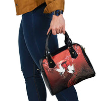 Hawaii and Japan Together Shoulder Handbag Polynesian Art Tattoo With Cranes And Sakura LT05 - Polynesian Pride
