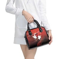 Hawaii and Japan Together Shoulder Handbag Polynesian Art Tattoo With Cranes And Sakura LT05 - Polynesian Pride