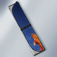 Hawaii And Japan Auto Sun Shade Plumeria Lei With Koi Fish Blue LT05 - Polynesian Pride