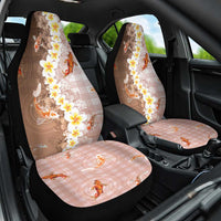 Hawaii And Japan Car Seat Cover Plumeria Lei With Koi Fish Beige LT05 One Size Beige - Polynesian Pride