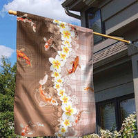 Hawaii And Japan Garden Flag Plumeria Lei With Koi Fish Beige LT05 - Polynesian Pride
