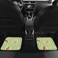 Hawaii And Japan Car Mats Plumeria Lei With Koi Fish Green LT05 Set 2pcs - Back Green - Polynesian Pride