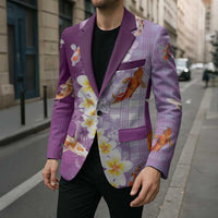 Hawaii And Japan Blazer Plumeria Lei With Koi Fish Purple LT05 - Polynesian Pride