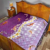 Hawaii And Japan Quilt Plumeria Lei With Koi Fish Purple LT05 - Polynesian Pride