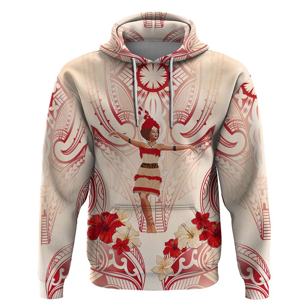 Siva Samoa Hoodie Samoan Taupou With Polynesian Pattern LT05 Pullover Hoodie Beige - Polynesian Pride