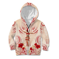 Siva Samoa Kid Hoodie Samoan Taupou With Polynesian Pattern LT05 Zip Hoodie Beige - Polynesian Pride