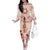 Siva Samoa Off The Shoulder Long Sleeve Dress Samoan Taupou With Polynesian Pattern LT05 Women Beige - Polynesian Pride