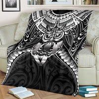 New Zealand Morepork Blanket Maori Pattern Black LT05 - Polynesian Pride