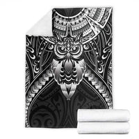 New Zealand Morepork Blanket Maori Pattern Black LT05 - Polynesian Pride
