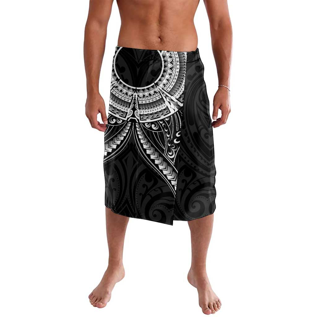 New Zealand Morepork Lavalava Maori Pattern Black