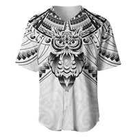 New Zealand Morepork Baseball Jersey Maori Pattern White