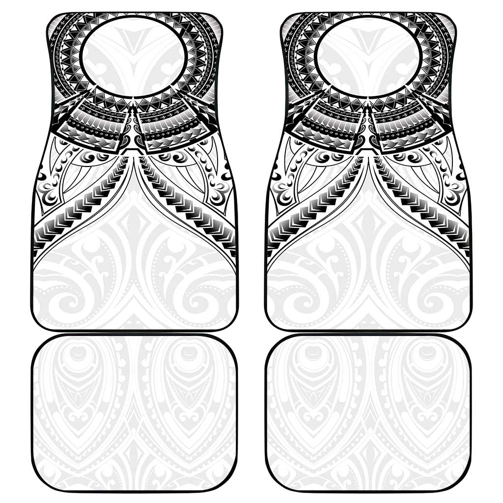 New Zealand Morepork Car Mats Maori Pattern White