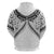 New Zealand Morepork Hoodie Maori Pattern White