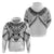 New Zealand Morepork Hoodie Maori Pattern White