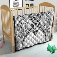 New Zealand Morepork Quilt Maori Pattern White LT05 - Polynesian Pride