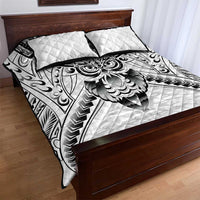 New Zealand Morepork Quilt Bed Set Maori Pattern White
