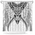 New Zealand Morepork Shower Curtain Maori Pattern White