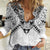 New Zealand Morepork Women Casual Shirt Maori Pattern White