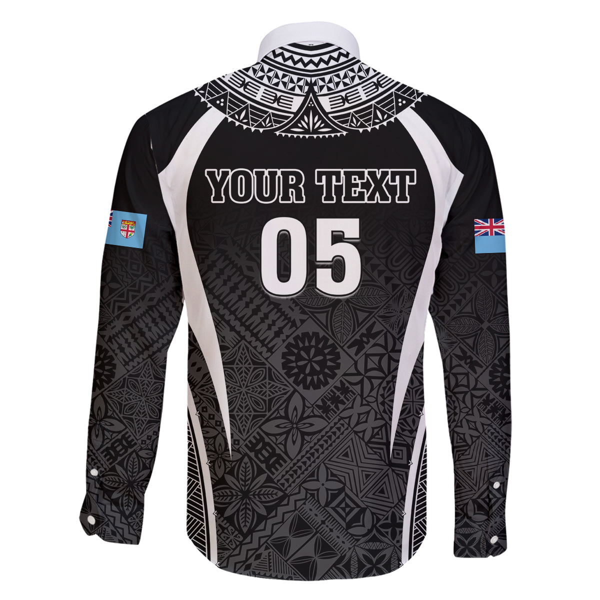 Custom Fiji Rugby Family Matching Long Sleeve Bodycon Dress and Hawaiian Shirt Fijian Warrior Black LT05 - Polynesian Pride
