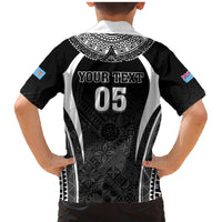 Custom Fiji Rugby Family Matching Mermaid Dress and Hawaiian Shirt Fijian Warrior Black LT05 - Polynesian Pride