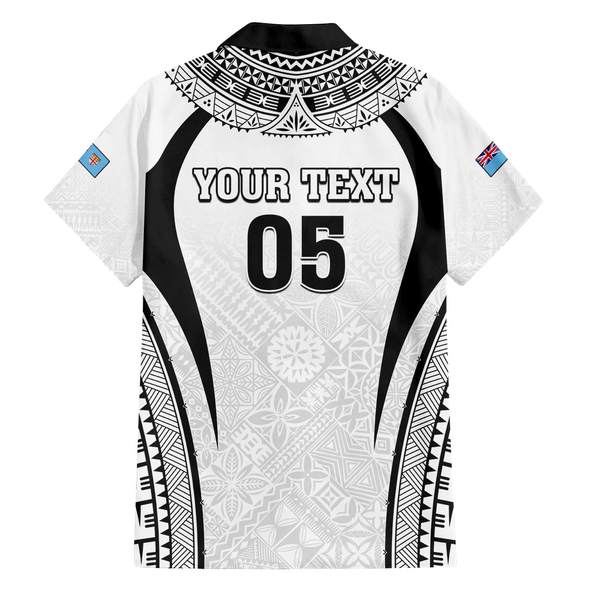 Custom Fiji Rugby Family Matching Off Shoulder Short Dress and Hawaiian Shirt Fijian Warrior White LT05 - Polynesian Pride