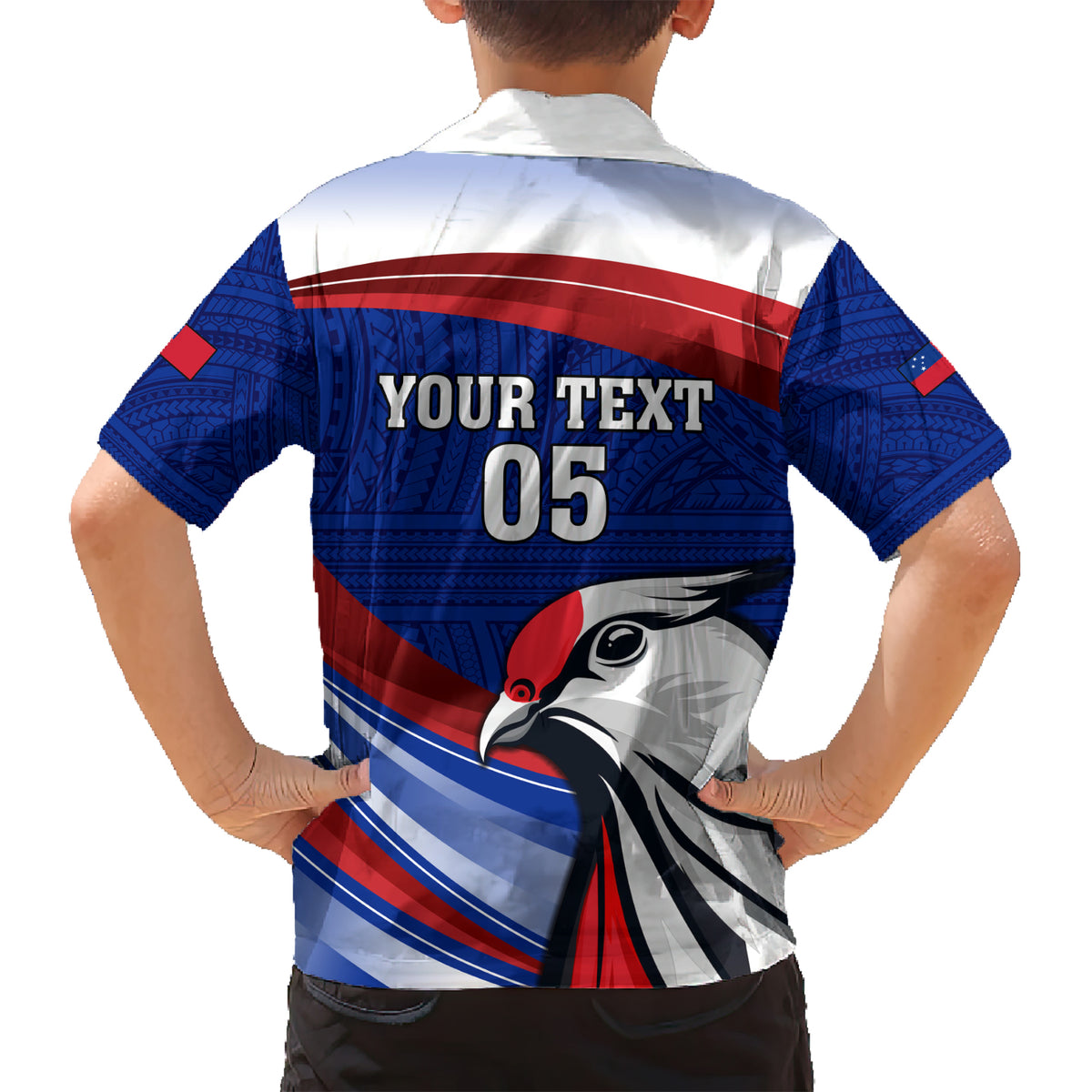 Custom Samoa Rugby Kid Hawaiian Shirt Manuma Ptilinopus Perousii
