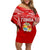 Custom Tonga Rugby Off Shoulder Short Dress Kupesi Ngatu Pattern