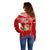 Custom Tonga Rugby Off Shoulder Sweater Kupesi Ngatu Pattern