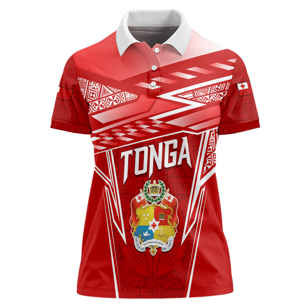 Custom Tonga Rugby Women Polo Shirt Kupesi Ngatu Pattern