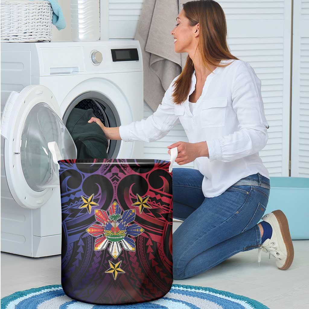 Haiti Philippines Laundry Basket Haitian Coat Of Arms With Filipino Sun
