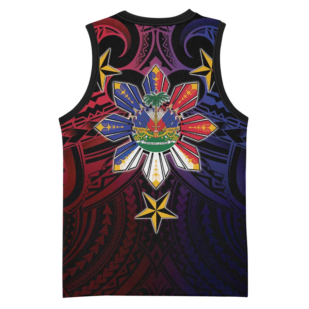Haiti Philippines Basketball Jersey Haitian Coat Of Arms With Filipino Sun