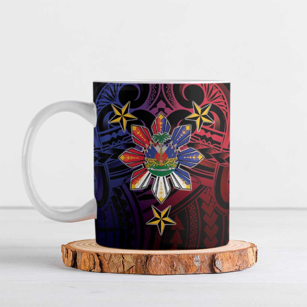 Haiti Philippines Ceramic Mug Haitian Coat Of Arms With Filipino Sun
