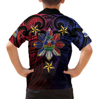 Haiti Philippines Family Matching Puletasi and Hawaiian Shirt Haitian Coat Of Arms With Filipino Sun