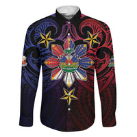 Haiti Philippines Family Matching Puletasi and Hawaiian Shirt Haitian Coat Of Arms With Filipino Sun