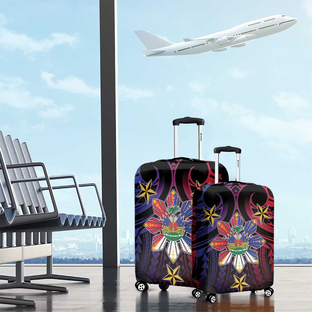 Haiti Philippines Luggage Cover Haitian Coat Of Arms With Filipino Sun