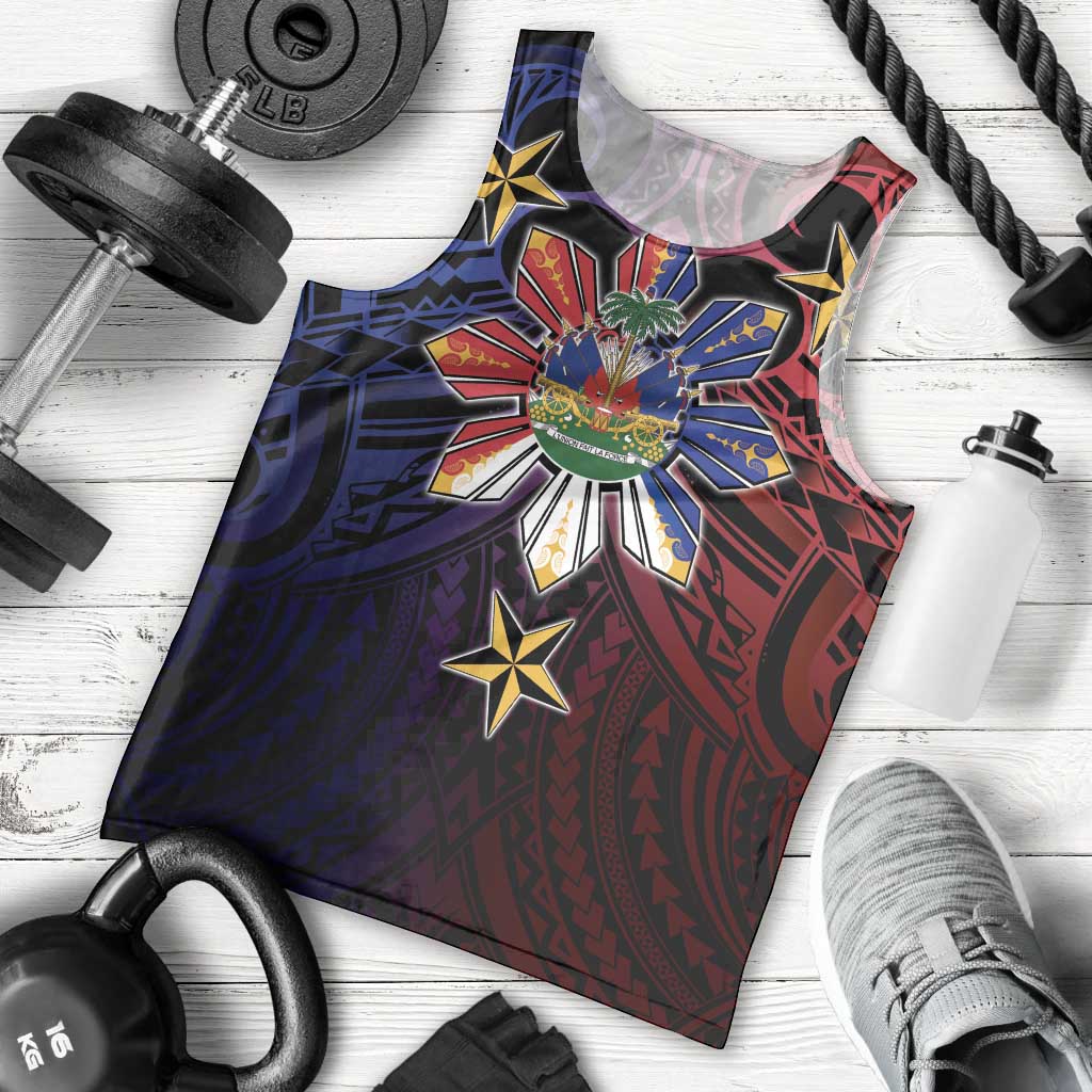 Haiti Philippines Men Tank Top Haitian Coat Of Arms With Filipino Sun