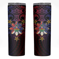 Haiti Philippines Skinny Tumbler Haitian Coat Of Arms With Filipino Sun LT05 Black - Polynesian Pride