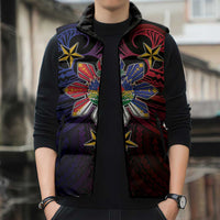 Haiti Philippines Sleeveless Puffer Jacket Haitian Coat Of Arms With Filipino Sun