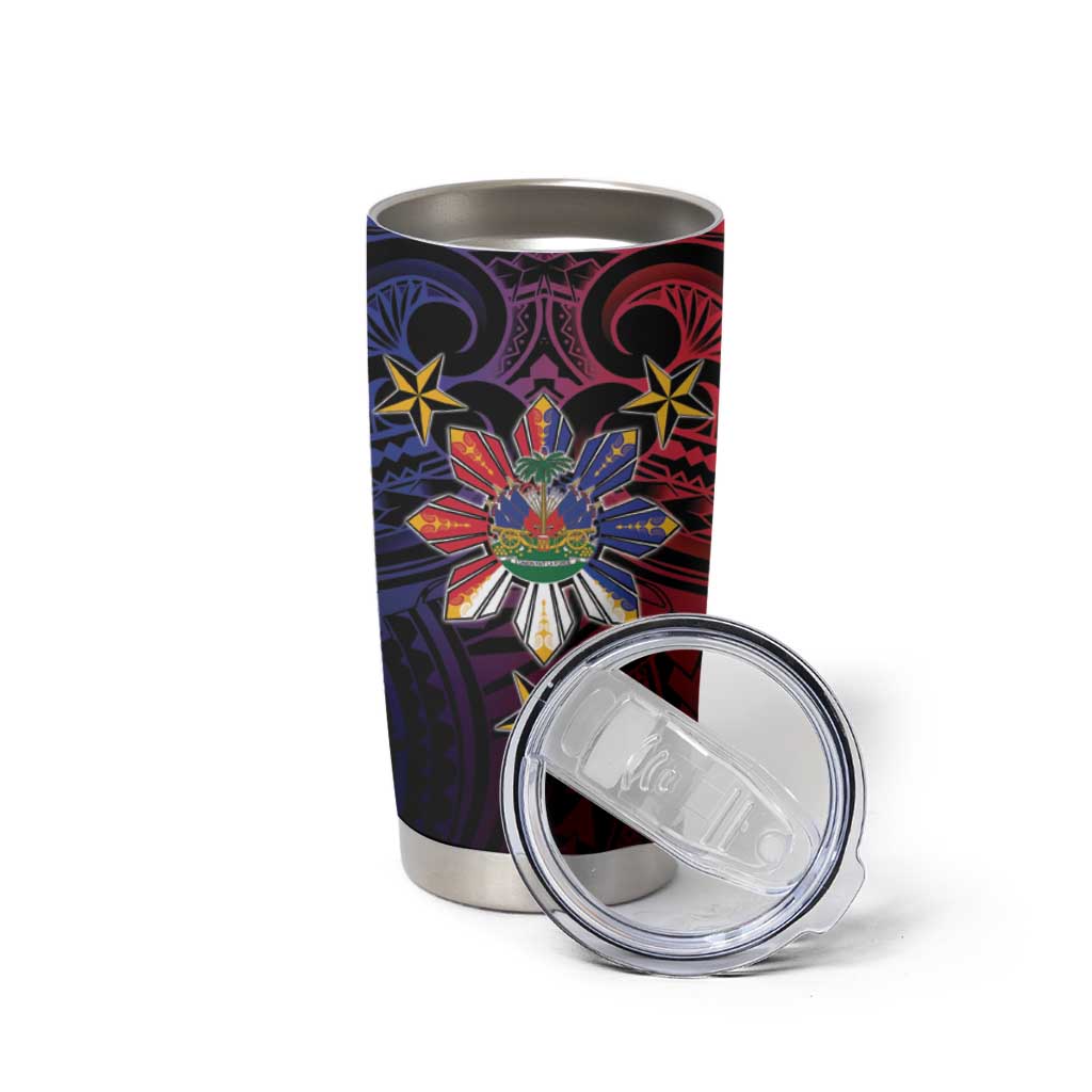 Haiti Philippines Tumbler Cup Haitian Coat Of Arms With Filipino Sun