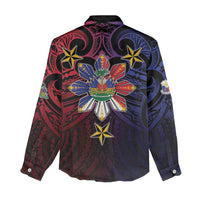 Haiti Philippines Women Casual Shirt Haitian Coat Of Arms With Filipino Sun LT05 - Polynesian Pride