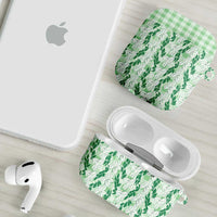Hawaii Ti Leaf Maile Tuberose Lei AirPods Case With Hanalei Leaf Green
