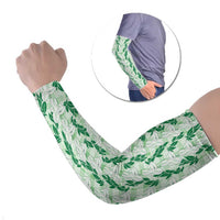 Hawaii Ti Leaf Maile Tuberose Lei Arm Sleeves With Hanalei Leaf Green