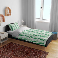 Hawaii Ti Leaf Maile Tuberose Lei Bedding Set With Hanalei Leaf Green