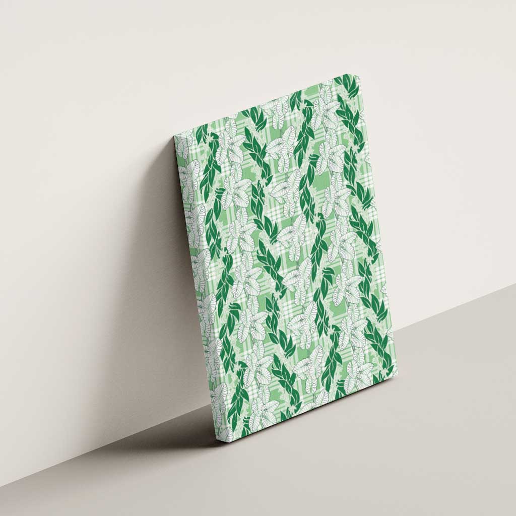 Hawaii Ti Leaf Maile Tuberose Lei Canvas Wall Art With Hanalei Leaf Green