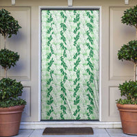 Hawaii Ti Leaf Maile Tuberose Lei Door Cover With Hanalei Leaf Green