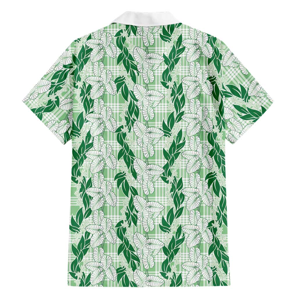 Hawaii Ti Leaf Maile Tuberose Lei Hawaiian Shirt With Hanalei Leaf Green