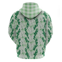 Hawaii Ti Leaf Maile Tuberose Lei Hoodie With Hanalei Leaf Green
